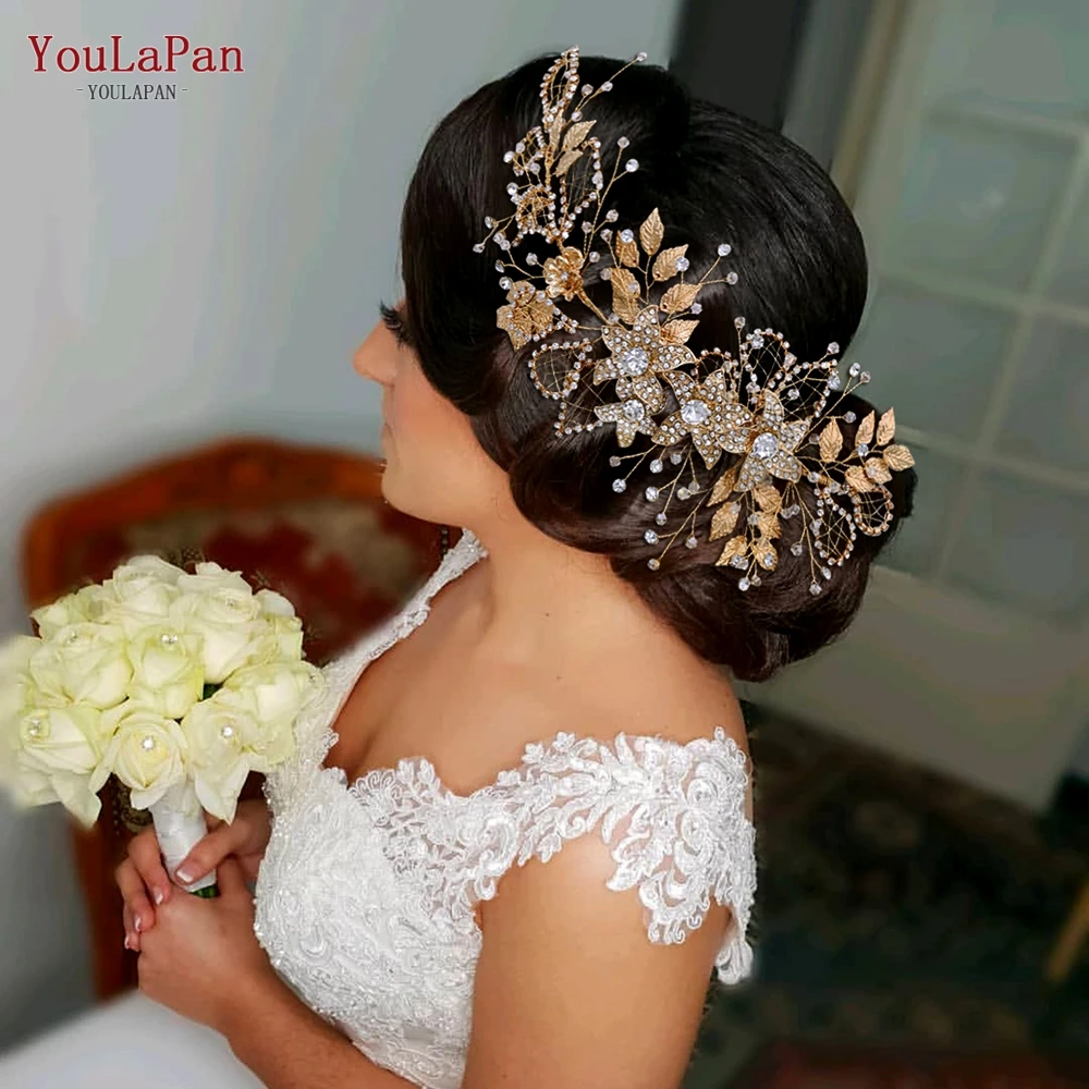 YouLaPan HP282 Flower Girl Wedding Hair Accessories Pageant Crown and Tiara Jewelled Headband Diamond Headpiece for Women