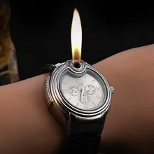 

Outdoor EDC Metal Watch Lighter Open Flame Lighter Creative Men's Sports Inflatable Adjustable Fmale Encendedor Tools