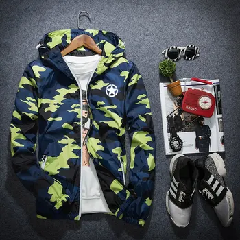 

New Camouflage Men Jacket Reflective Jacket Hoodies Men Spring Autumn Baseball Jacket Men Male Windbreaker Coats Clothes for Men