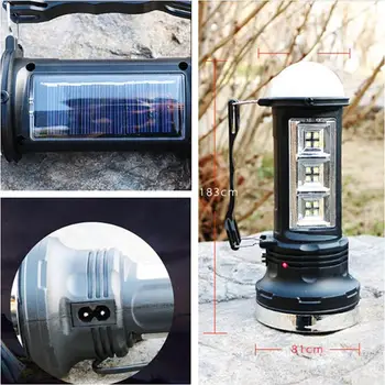 

DishyKooker Power Line Charging Solar Powered LED Camping Light Handled Torch Multifunctional Flashlight