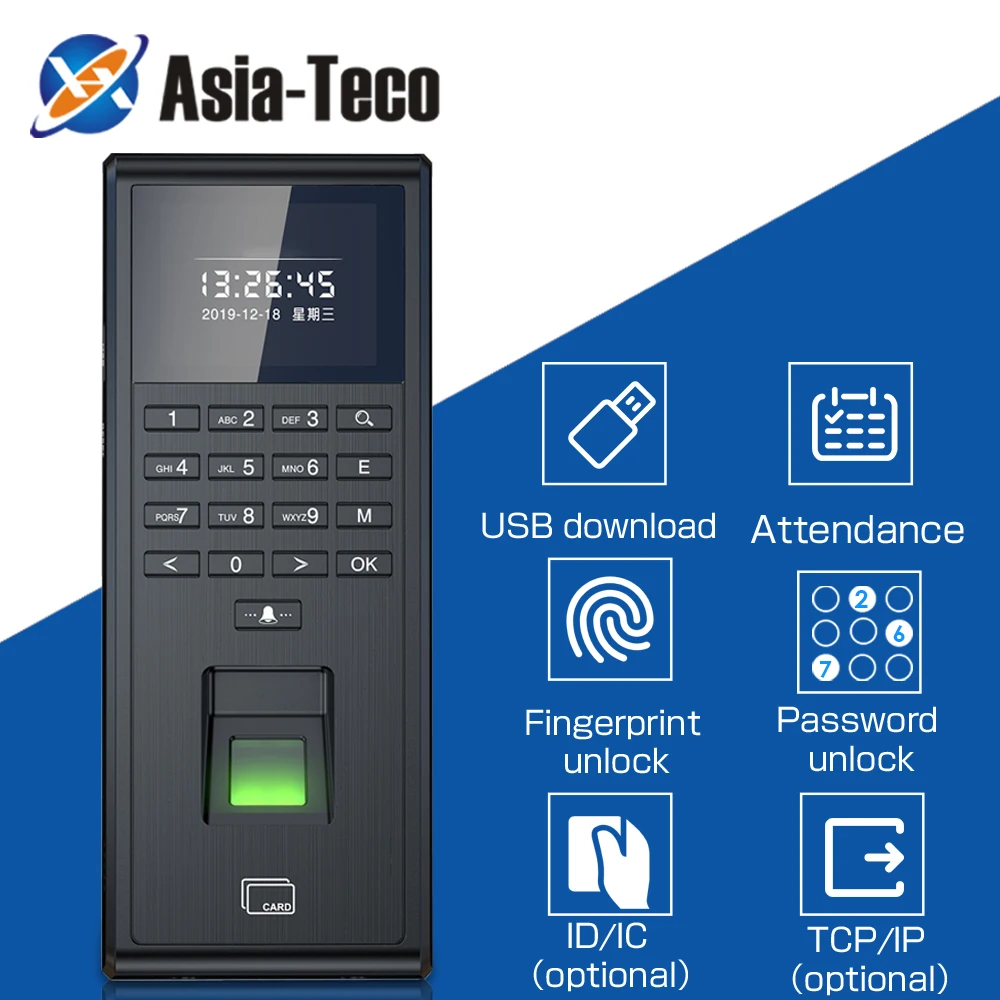 2 door 4 Reader RFID IC Fingerprint Door Attendance Access Controller TCP/IP 