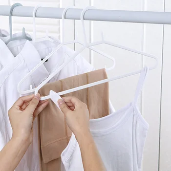 

10pcs Clothes Bracket Traceless Clothes Hanger Skidproof Hanger Grey White