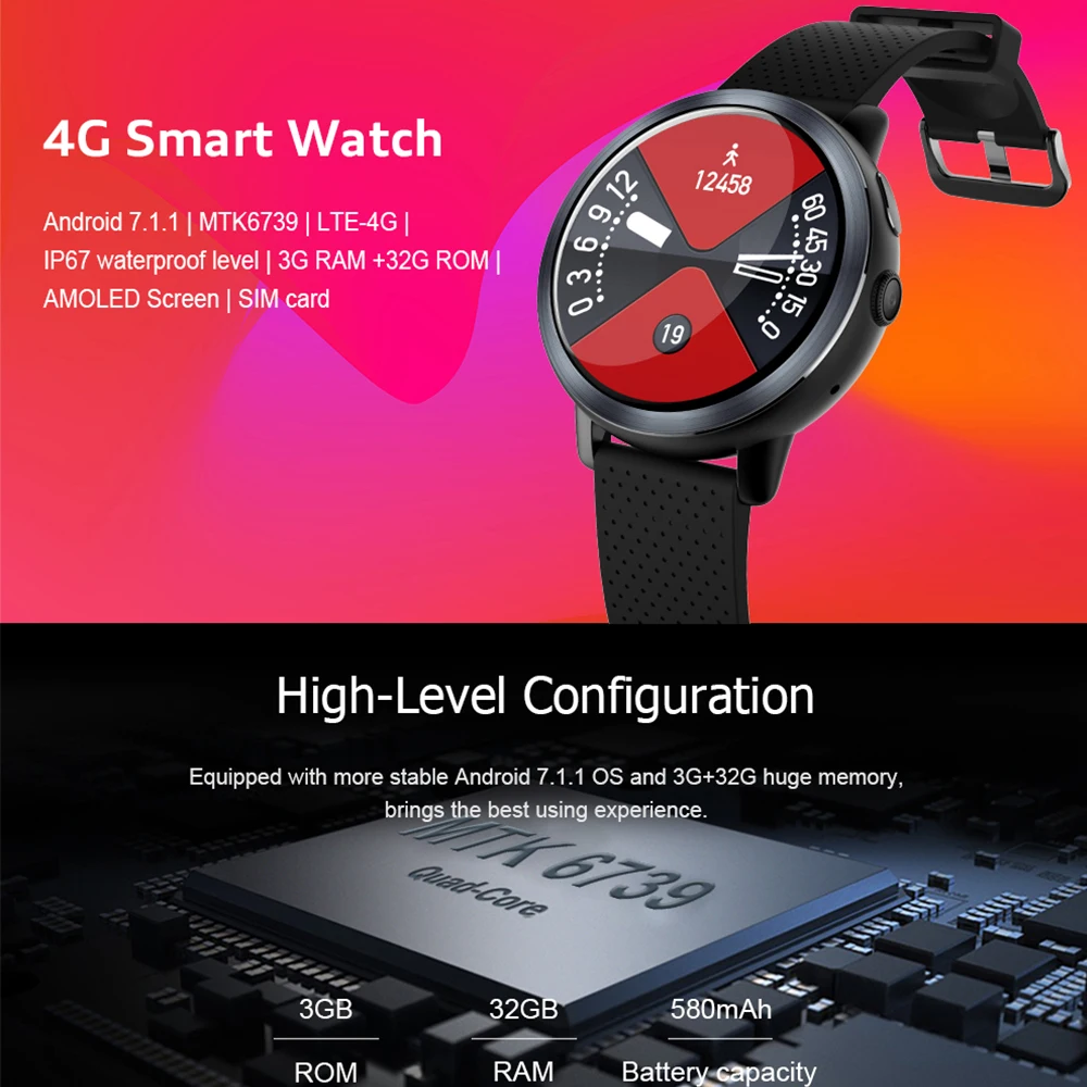 2019 New Smart Watch Android 7.1 Ram3GB Rom32GB MTK6739 relogio Smartwatch GPS Waterproof Watch Smart OLED Watch For Men L5