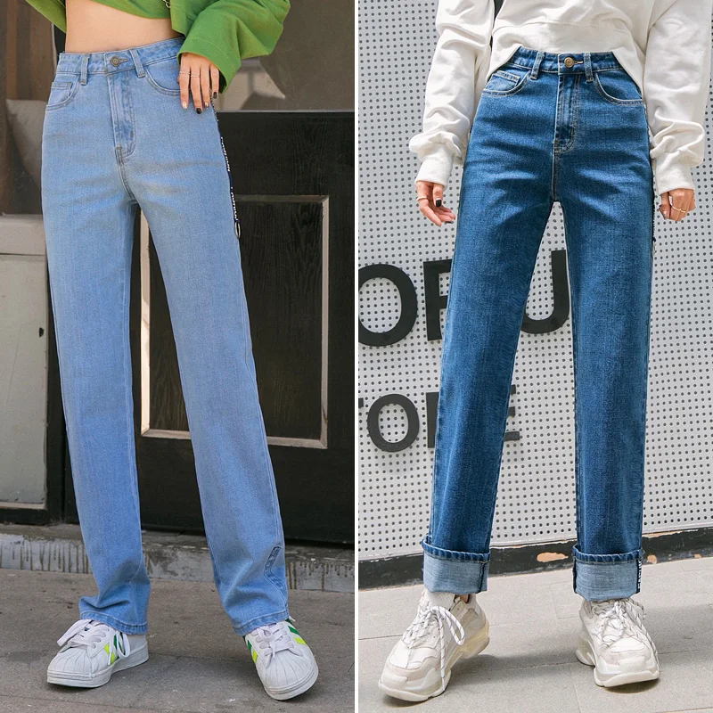 Длинные свободные джинсовые брюки с завышенной талией для мам, женские винтажные Джинсы бойфренда, джинсовые штаны размера плюс 38 40