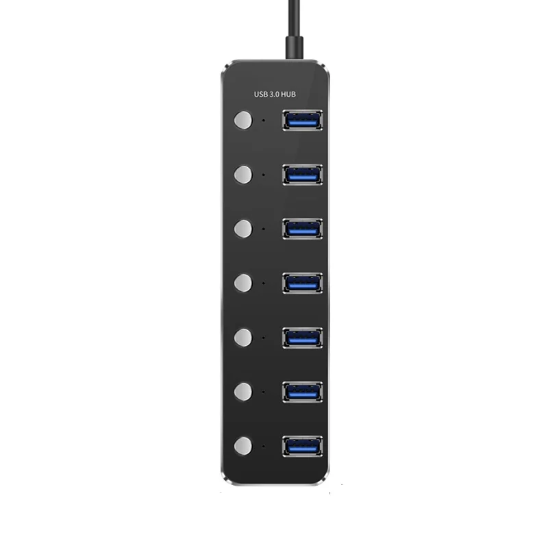 USB3.0 алюминиевый 4/7 порт концентратор Высокоскоростной разветвитель 5Gbs USB 3,0 концентратор вкл/выкл переключатель для MacBook Pro ноутбук концентратор компьютера кабель