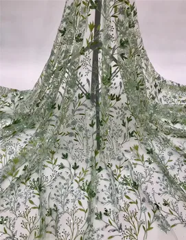 

Pretty French Sequins Lace Fabric For Wedding High Quality African Tulle Lace Fabric 1YG-20.4408 Embroidered Lace Fabrics