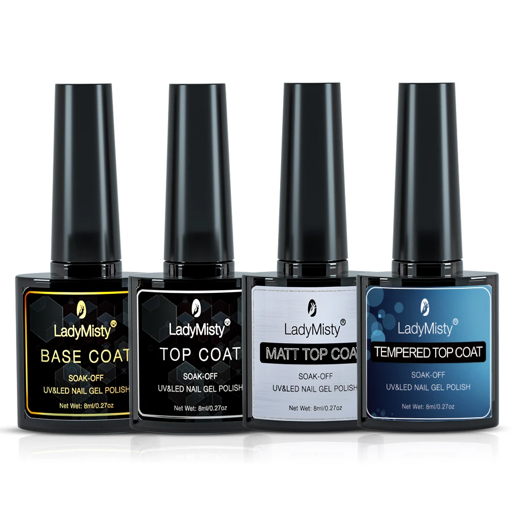 Ladymistyトップとベースコート8ミリリットルuvジェルネイルポリッシュソークオフなし拭くプライマーゲルロング持続ネイル入門ゲルワニス Aliexpress Beauty Health
