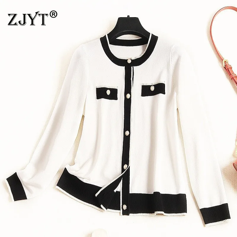 

Autumn Winter Sweater Women Long Sleeve Color Block Knit Cardigans Coat Female Large Loose Casual Knitwear Outerwear