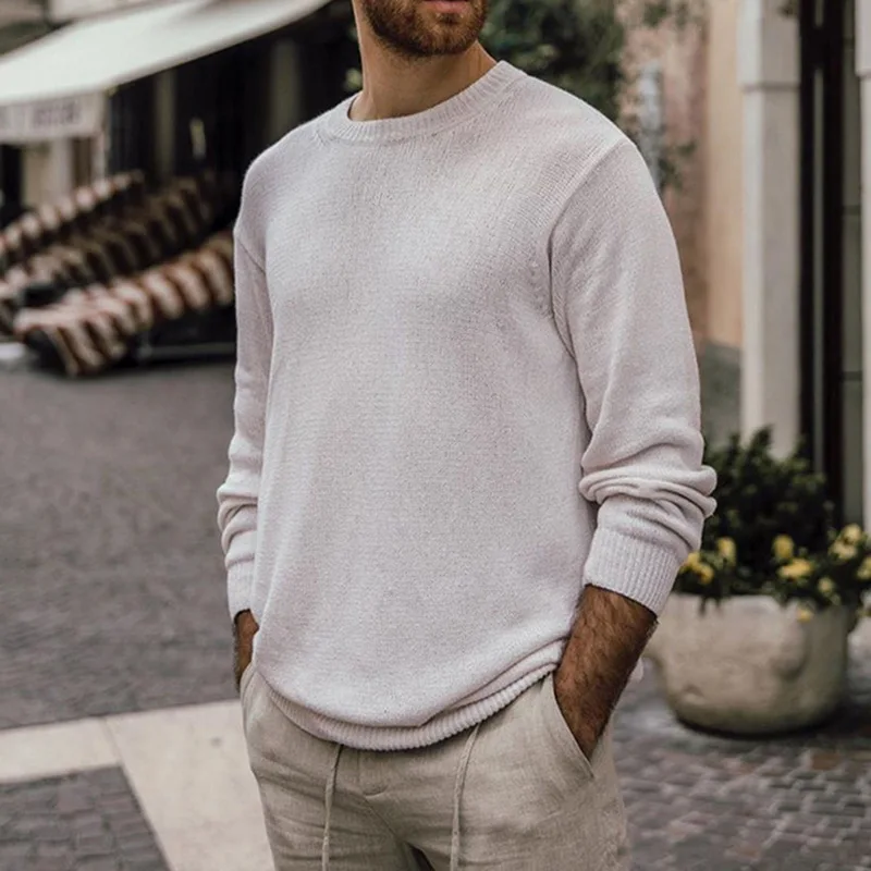 

Winter Men Jumper 100% Cashmere and wool Knitted Sweater O-neck Long Sleeve Pullovers Male 2019 New Sweaters Big size clothes