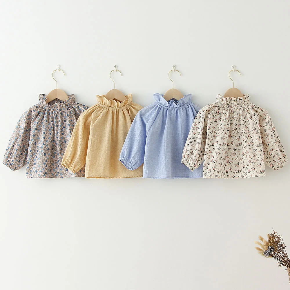 Fashion Baby Girl Cotton Blouse Infant Toddler Girl Princess Cotton Shirt Long Sleeve Summer Spring Girls Tops Blouses baby girls blouse baby girls shirt