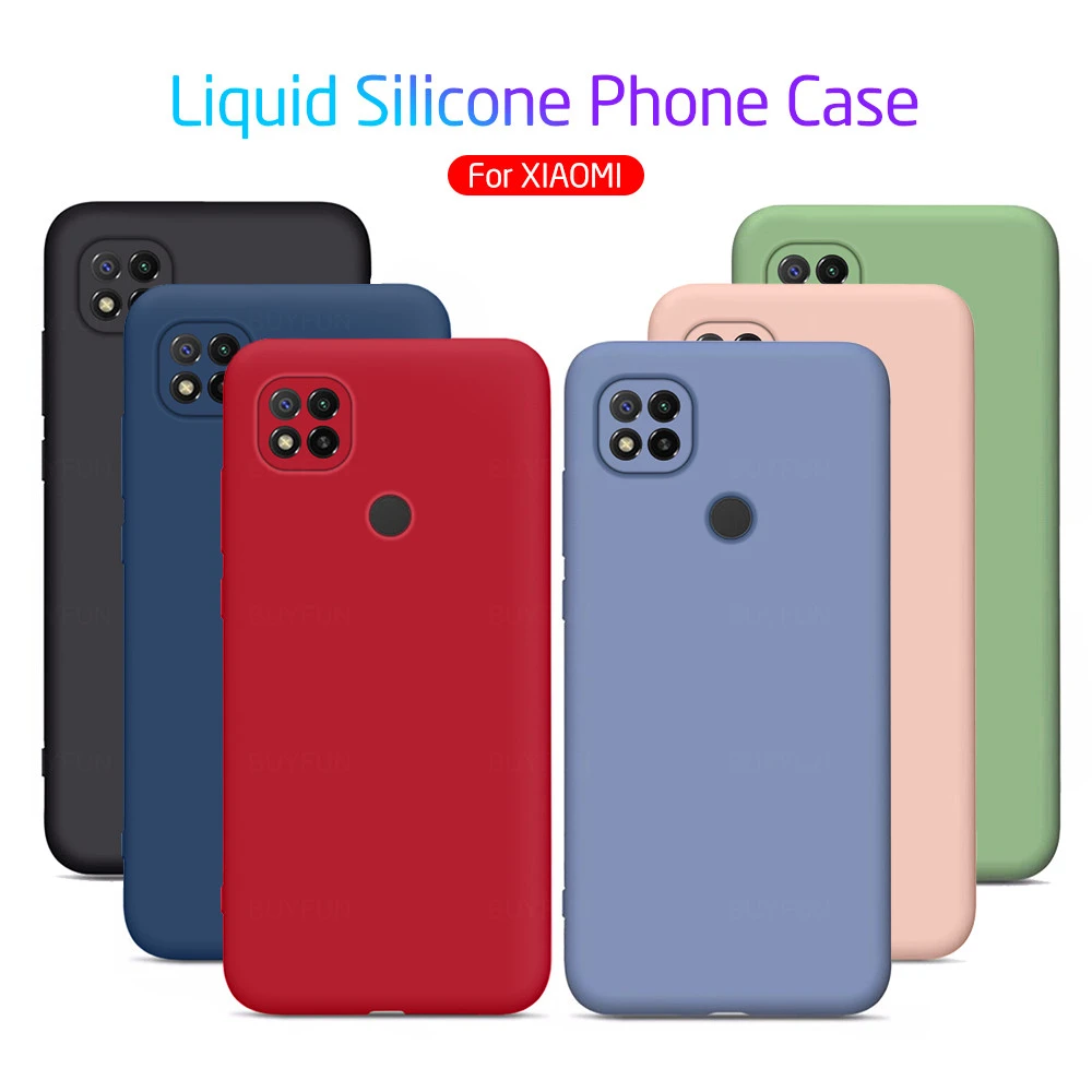 best phone cases for xiaomi redmi9c Case Soft Candy Color Liquid Silicone Phone Back Cover For xiaomi redmi 9c 9 c c9 red mi 9c nfc smartphone Cases cover xiaomi leather case custom