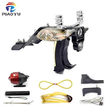 

Professional Fish Shooting Laser Slingshot Set with Rubber Band and Flashlight Outdoor Shooting Catapult Hunting Accessories