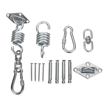 

1 Set 360 Degree Hammock Hook Swing Chair Bearing Hook Heavy Duty 250 KG Stainless Steel (Silver)