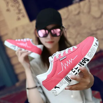 

Woman Sneakers Casual canvas Shoes 2020 Spring Lovers Printing Flat Ladies men Vulcanized Flat Platform Shoes ladies sport