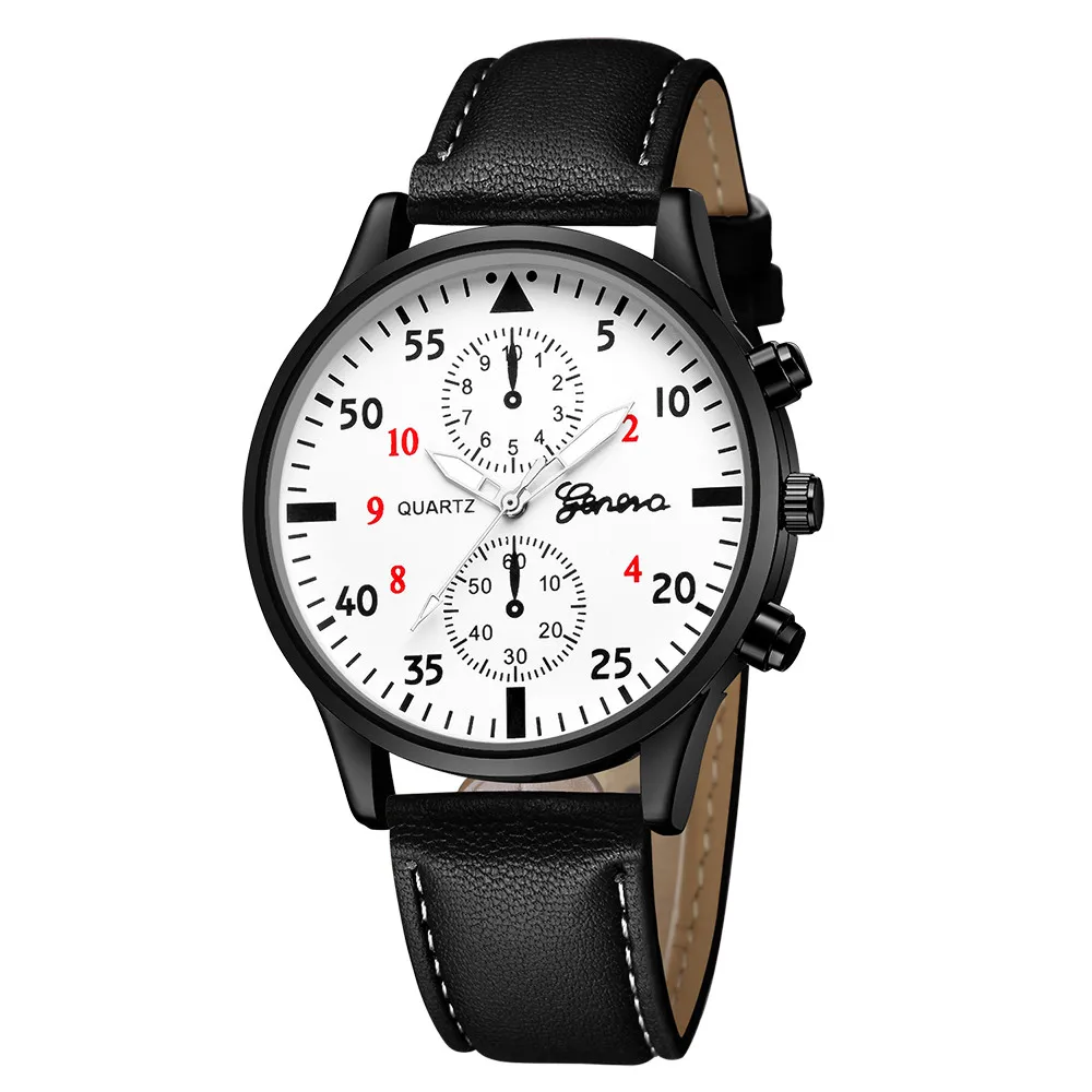 Часы мужские часы Relogio Masculino часы модные мужские кожаные военные Аналоговые кварцевые наручные часы деловые часы - Цвет: as the photo show