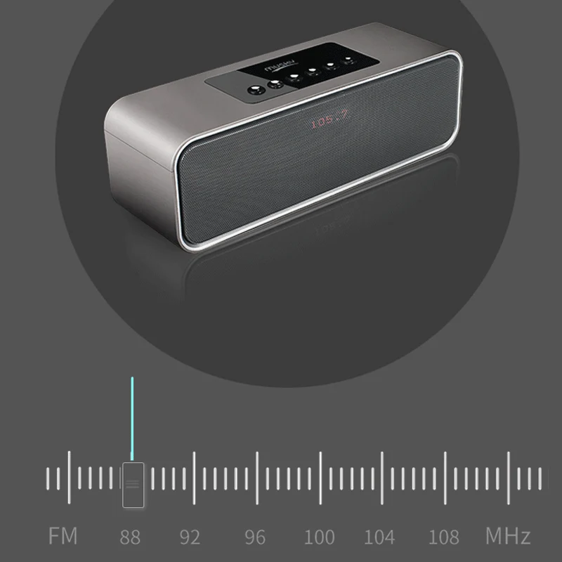 Будильник Bluetooth динамик сабвуфер беспроводной стерео время дисплей Поддержка Tf Aux музыкальный плеер Fm радио descktop часы