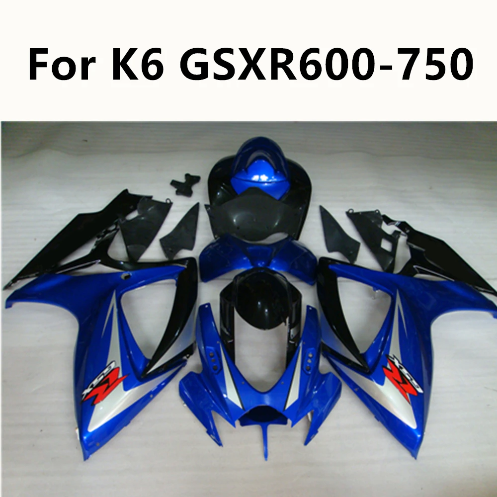 Полный комплект обтекателей для мотоциклов 6 цветов Suzuki GSXR600 GSXR750 GSXR 600 K6 06 07 синяя