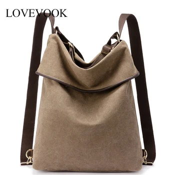 

Lovevook backpack women travel bag for women 2020 canvas bag pack shoulder bag female school bags ladies retro large capacity