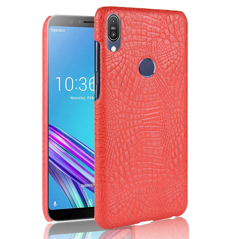 Чехол Asus ZB602KL, жесткий чехол из искусственной кожи, чехол для телефона Asus Zenfone Max Pro M1 ZB602KL ZB ZB602 602 602KL Asus X00TD - Цвет: Red