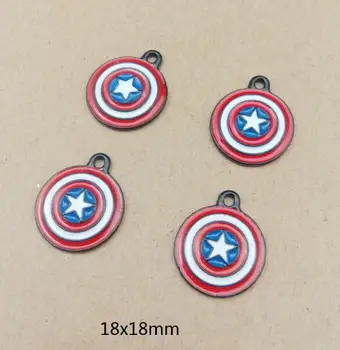 

New 100 pcs Cartoon Captain America Jewelry Accessories Key Chains Pendant Gifts