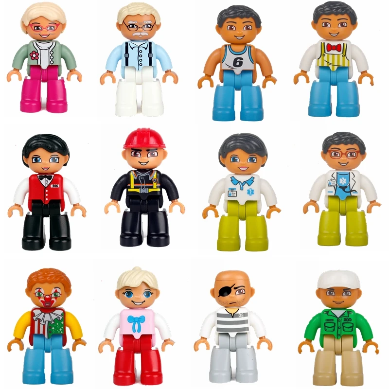 Duplo друзья дедушка и клоун доктор медсестра официант спортсмены модели Duploed