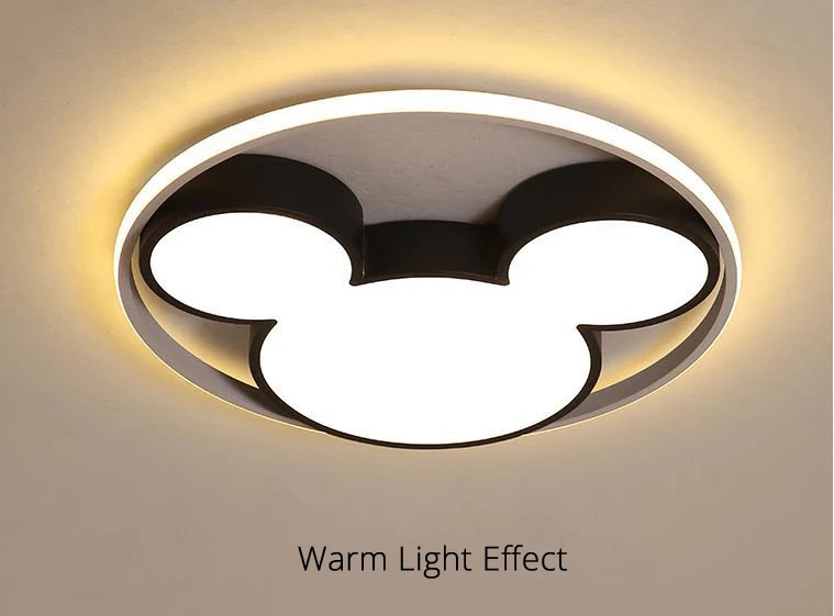 Mickey Mouse Shape Modern LED Ceiling Light Living Room Bedroom Ceiling Light Remote Control Dimming Light Decorative Light
