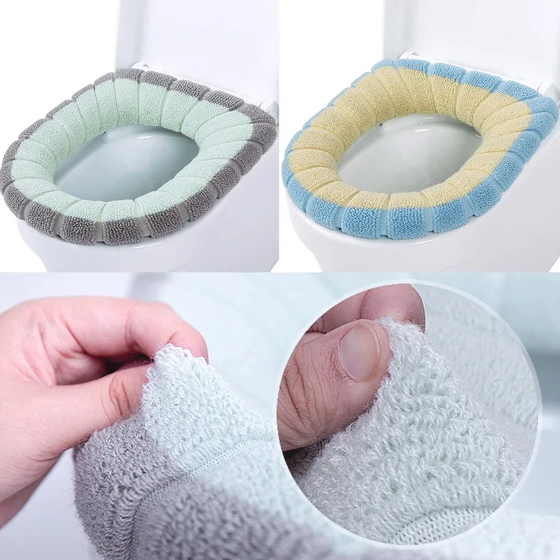 New Winter Comfortable Soft Heated Washable Toilet Seat Mat Set Bathroom Accessories Interior For Home Decor Closestool Mat