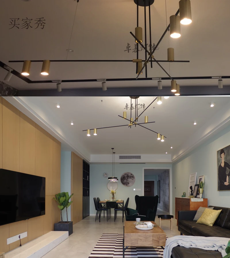 

Gold Lampshade Pendant Lights Led Hanging Spotlight Lamp Gu10 Nordic Modern Design For Dinning Room Metal Suspension Luminaire