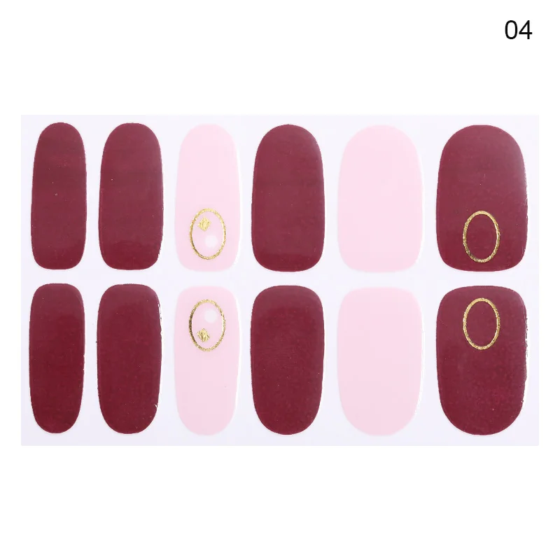 14 шт./Лист Цветы Ногтей Обертывания Красная Роза Nail Art Полный Наклейки BORN PRETTY MDS1013#23251 - Цвет: Pattern 04