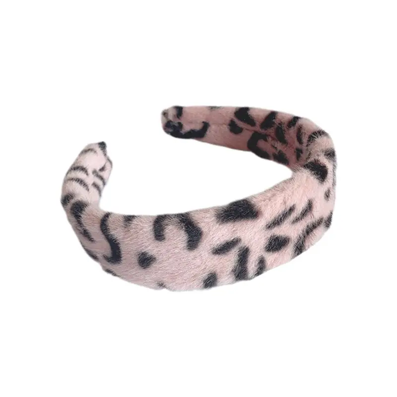 Women Vintage Leopard Pint Headband Lady Casual Winter Warm Hair Hoop Party Festival Decor Female Washing Face Headwear - Цвет: A