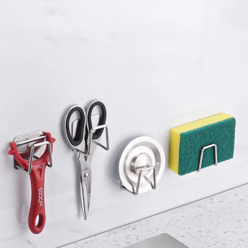 

Self Adhesive Drain Drying Rack Kitchen Strong Wall Hanger Hook Sink Sponges Holder Kitchen Wall Hooks Accessories Organizer