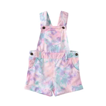 

Baby Girl Summer Clothing Pocket Sleeveless Jumpsuit Overall Outfits Toddler Kids Baby Girl Boy Tie-Dyed Clothes