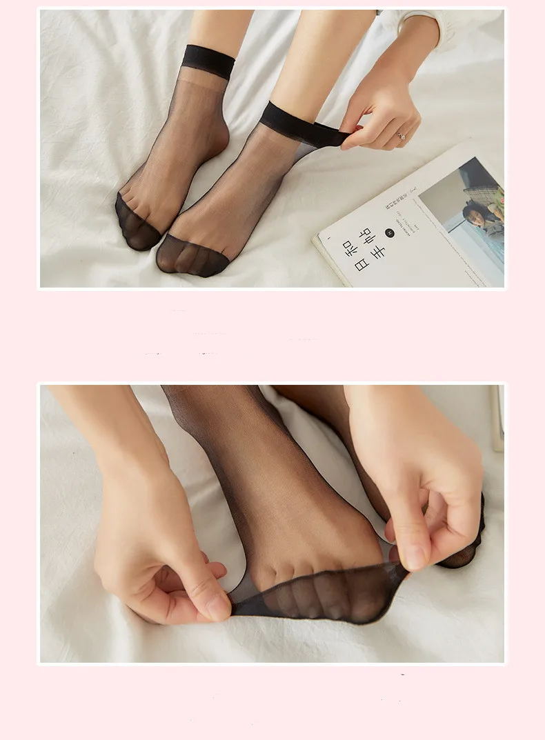 10 Pairs Hot Sale! Women Stockings Summer Thin Silk Transparent Sexy Ankle Nylon Female Stockings Women Socks support socks for women