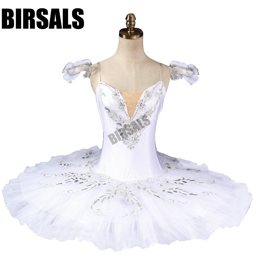 

Women Professional Ballet Tutu White Swan Classical Pancake Platter Tutu Skirt Nutcracker Ballet Stage CostumeBT8926