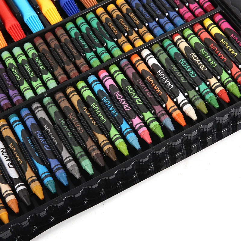 168pcs / Set Drawing Art Kits Children's Set Watercolor Pen Pencil Oil Pastel Crayon Powder Eraser Palette Brush Stationery