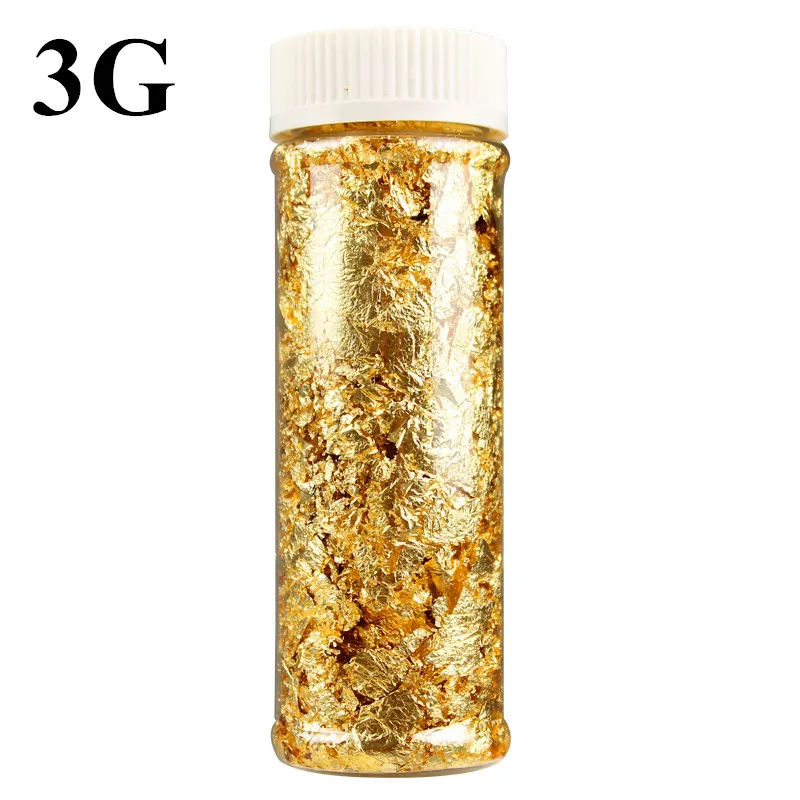 Gold 3g 1 шт. пищевая Золотая трансферная бумага Schabin хлопья 2 г 3 г 24 к Золотые декоративные блюда шеф-повара Искусство торт украшения инструменты шоколадные - Цвет: Gold 3g