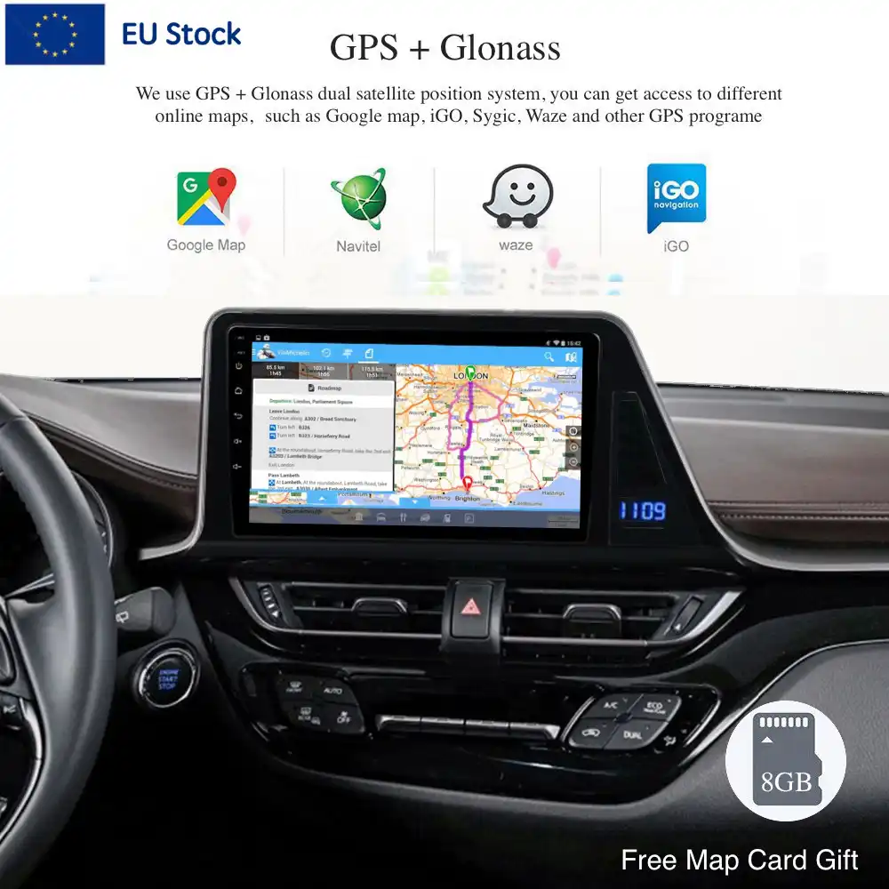 BTFLH Coche navegación System Android 8.1 para Toyota CHR CHR 20162018 Eight Core 9 HD