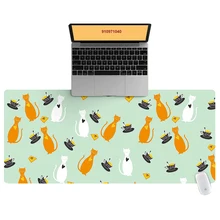 

Office Computer Desk Mat Table Keyboard Big Mouse Pad Cartoon Cat and Coffee Laptop Cushion Desk Non-slip Mat Gamer Mousepad Mat