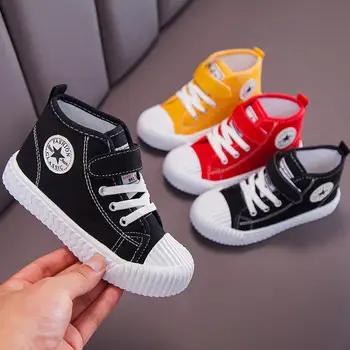 

Kids Shoes For Girl Baby Sneakers 2019 Spring Fashion High Toe Canvas Toddler Boy Shoes Children Classical Girls Canvas Shoes