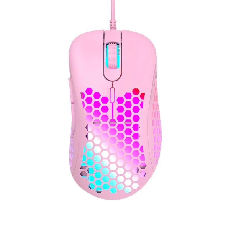 M65 цветной RGB светильник вес проводная мышь полый сотовый корпус игровая 6 точек