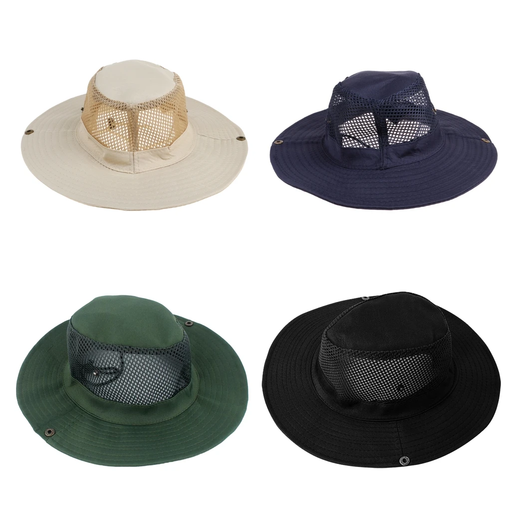 Outdoor Sun Protection Wide Brim Bucket Hat Breathable Boonie Cap for Fishing Boating Hunting Hiking Camping