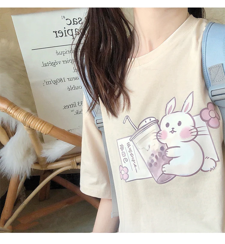 Bunny Boba Tea Kawaii T-shirt - 9 - Kawaii Mix