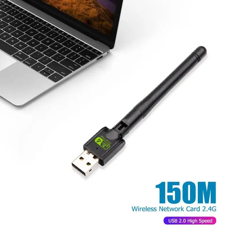 2,4G сетевая карта LAN USB WiFi адаптер 150 Мбит/с 5dBi WiFi ключ Ethernet приемник с антенной Бесплатный драйвер подходит для настольного ПК