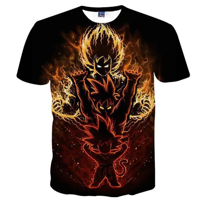 Супер Saiyan футболка с драконом и шариком для мужчин, летние футболки с драконом Z, забавные аниме, странные вещи, Детская 3d футболка Goku