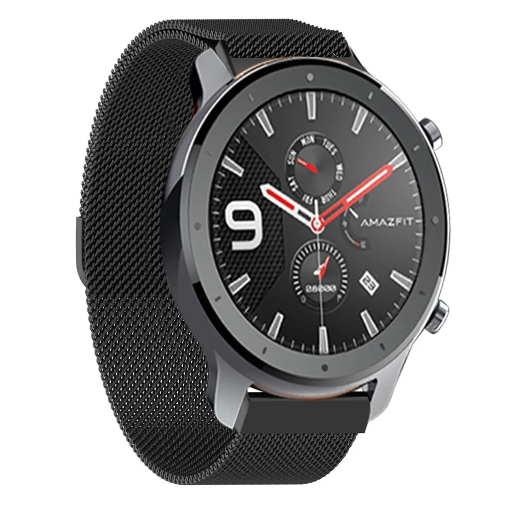 Ремешок на запястье с магнитной петлей для Huami AMAZFIT GTR 47 мм, ремешок для умных часов, сменный мужской Т-образный ремешок, роскошный спортивный браслет для женщин и мужчин, 19Aug