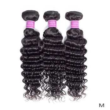 

Brazilian Deep Wave Human Hair M grade Bundles Shipping 3/4 Bundles Remy Hair Extensions Brazilian Hair Weave Bundles