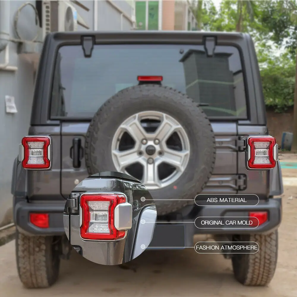 6X Серебряный задний фонарь панель лампы рамка с вырезами подходит+ для Jeep Wrangler JL