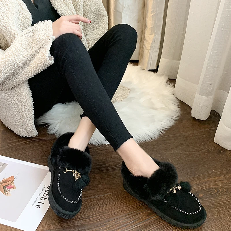

Winter Warm Ankle Boots For Women Snow Shoes Style Round-toe Slip On Female Snow Boot Ladies Shoes Women Boots Ladies U11-87