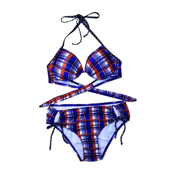 

2020 New Women's Two Piece Print Sexy Split Swimsuit Bikini Set Push-Up Female Swimsuit Beachwear