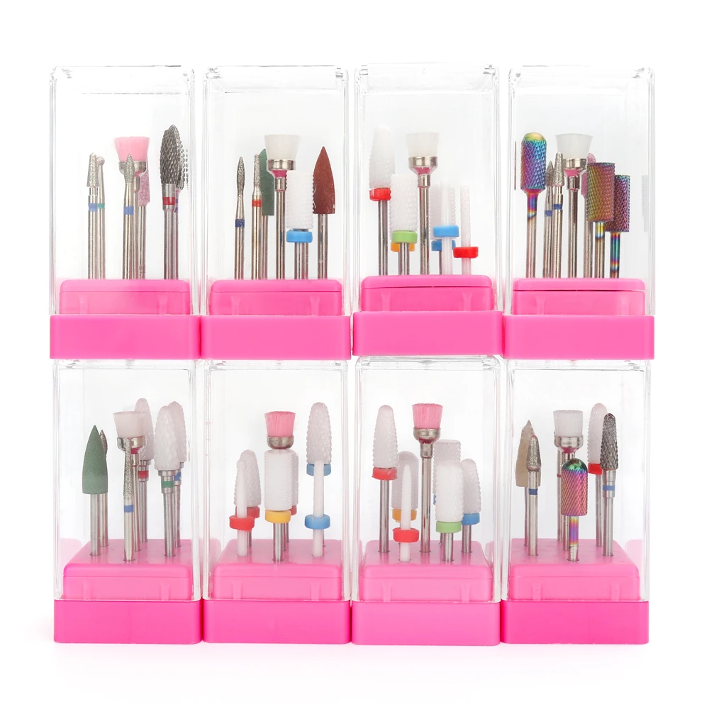 

Electric Ceramic Nail Drill Bit With LED Nail Pen Mini Portable 7Pcs/Set Nail Repair Head Nail Removal Gel Varnish Nail Sanding